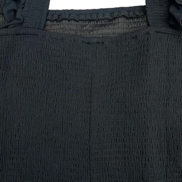 TORRID Peplum Squareneck Smocked Crinkle Peplum Tank Top Sz 5X Black - Picture 8 of 9